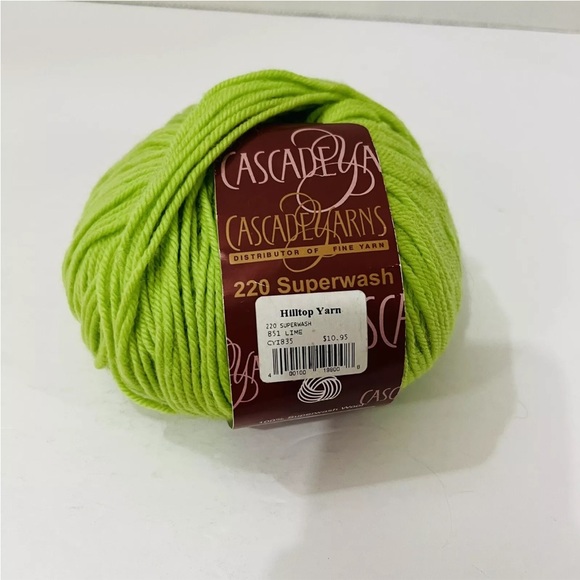 1 Ball Cascade  220 Superwash 100% Wool yarn 851 Lime - Picture 1 of 5